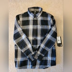 Volcom plaid long sleave shirt YL